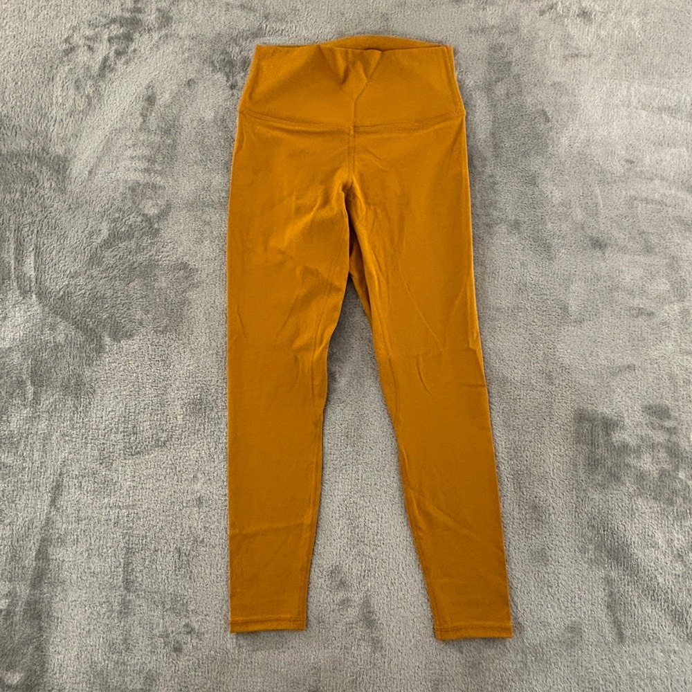 The Barbell‎ Cartel Core Legging Womens M Solid Wheat Yellow 7/8 Length Mid Rise